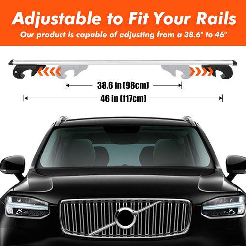 MAXXHAUL 52" Aluminum Roof Rack Cross Bars - 150 lb Capacity with Locking Anti-Theft System | Fits Raised Side Rails (35–55mm Diameter) - Easy Clamp-On Installation