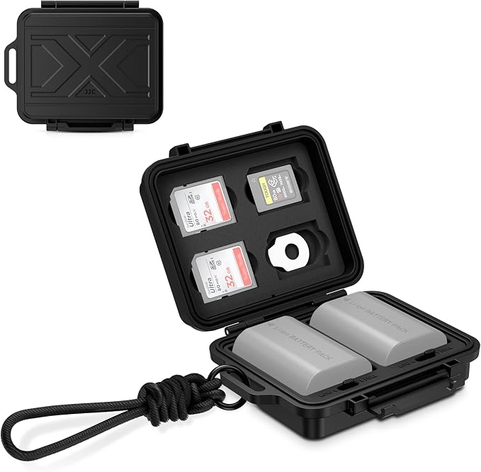 JJC Portable Camera Battery Memory Card Storage Case