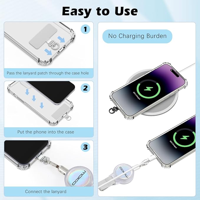 MoKo Anti-theft Phone Tether, Universal Phone Lanyard Retractable Steel Line