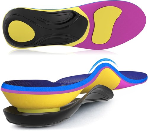 Fit Geno Arch Support Insoles - Heavy Duty Orthotic Inserts for Plantar Fasciitis Relief | For Work Boots & Sneakers (Women's 8-9 / Men's 6-7)