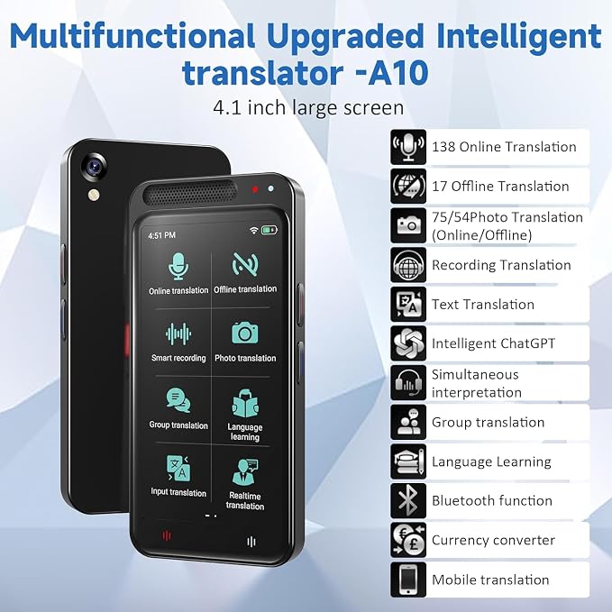 Language Translator Device, 150 Languages Two-Way Instant Translator Device
