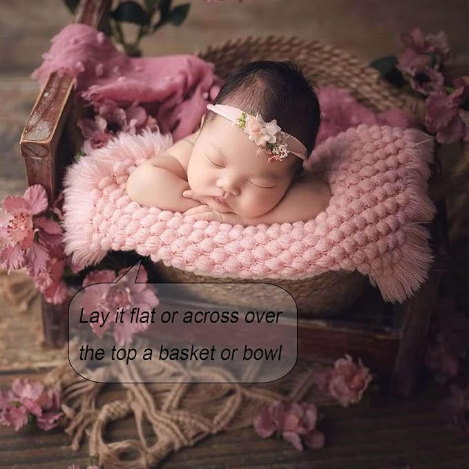 Zeroest Baby Photography Props Basket Braid Wool Wrap Newborn Photo Shoot