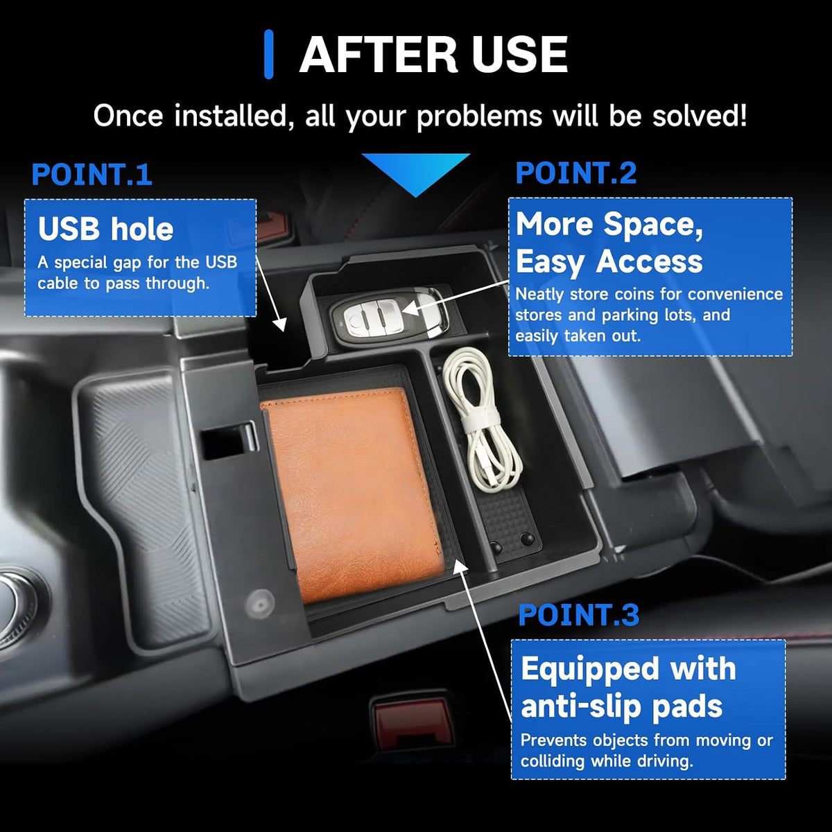 SXCY for 2025 2026 2027 Ford Explorer Center Console Organizer Tray