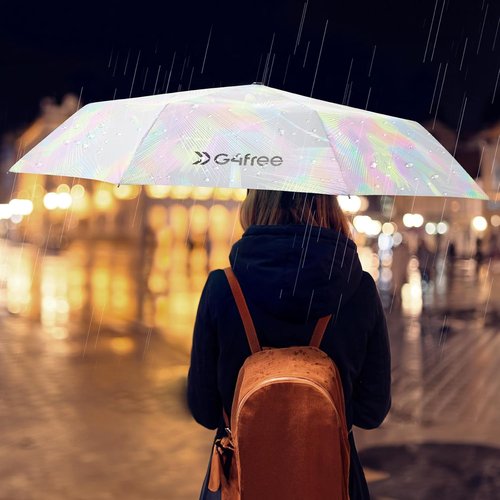 G4Free Large Travel Umbrella - UPF 50+ UV Protection | Auto Open/Close, Windproof, 42/46 Inch