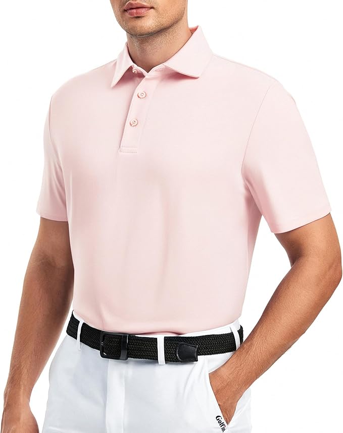 Alex Vando Mens Golf Shirt Moisture Wicking Quick-Dry Short Sleeve Casual Polo Shirts for Men