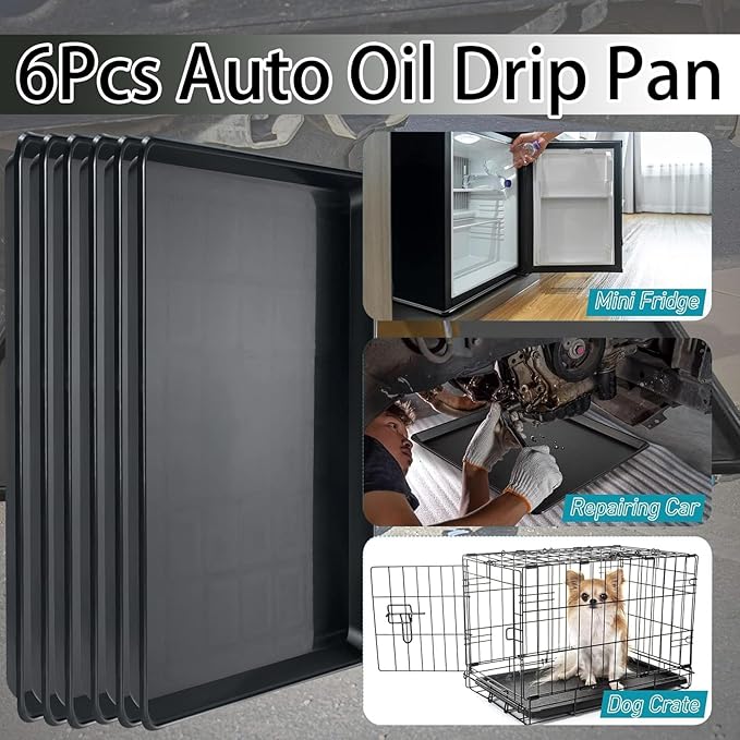 GearUp 3Pcs Auto Oil Drip Pan Extra Large Oil Drip Pan for Under Car to Keep Garage Floor Show Room Driveway Safe and Clean(35.4 x 24 x 1.6 inch) (3PCS)