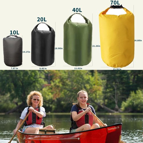 Dry Bags Waterproof - Ultralight Roll Top Sack for Kayaking & Camping | 40L Black