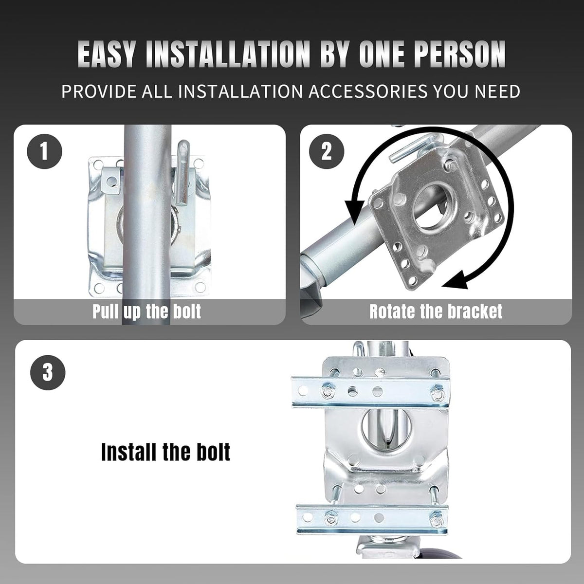 Road DAWG Trailer Jack - Heavy Duty Swivel Design | 1000lbs Capacity, 10" Lift, Bolt-On for RVs & Boats