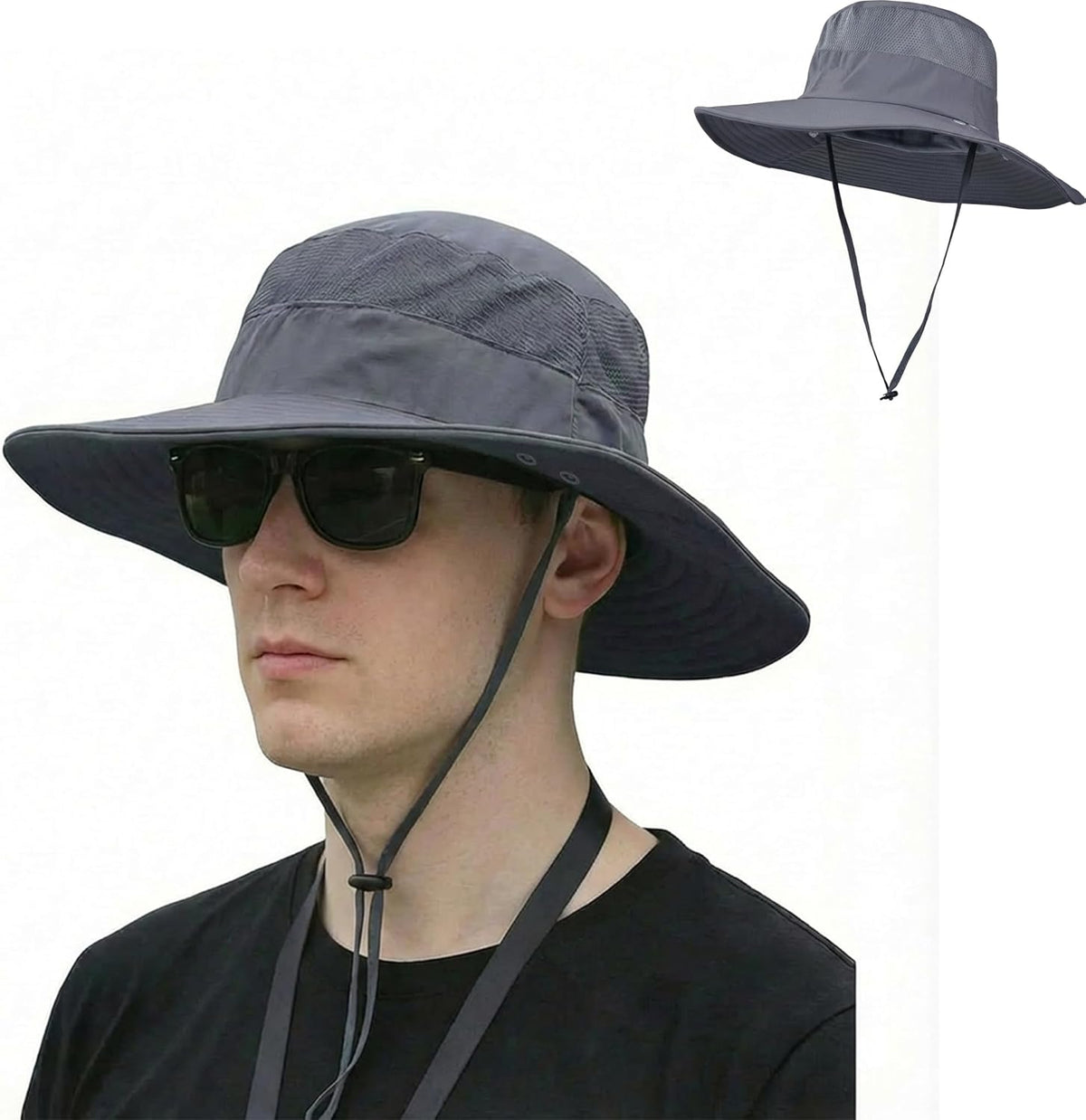 Sun Hat - Wide Brim Bucket Hat for Men & Women | Outdoor Fishing Hat with UV Protection & Detachable Face Cover