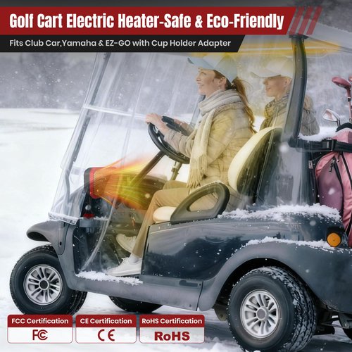 Gociean 48V Electric Golf Cart Heater (2nd Gen) with 360 Degree Adjustable Angle, Battery Powered Golf Cart Heater, 400W Silent Carbon Fiber Heating for 48V Club Car/Yamaha/EZGO Golf Cart