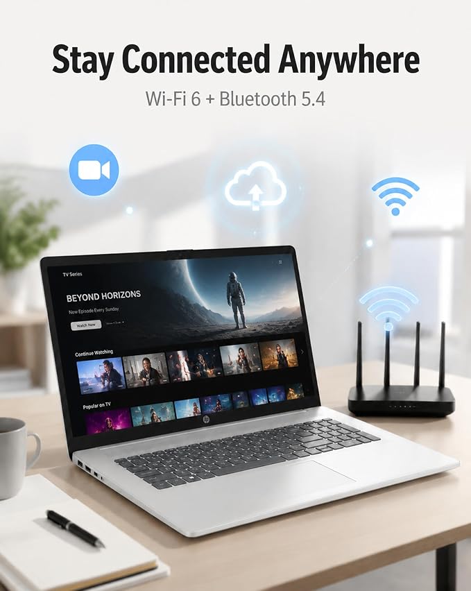 HP 17 Inch FHD Laptop Computer for Business & Students 32GB RAM 1TB SSD | AMD Ryzen 5 7430U Processor, 17.3 inch FHD IPS Display, Windows 11 Pro, Copilot AI Key, Fast Charging, Wi-Fi 6