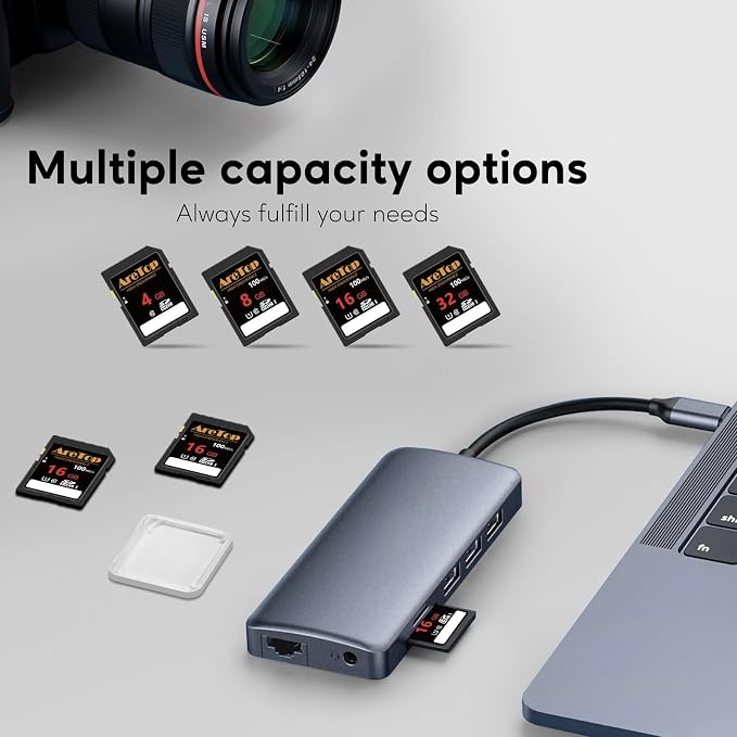 AreTop SD Card 16GB, 5 Pack UHS-I Class 10 SDHC Memory Card, 5 Pack 16GB Full