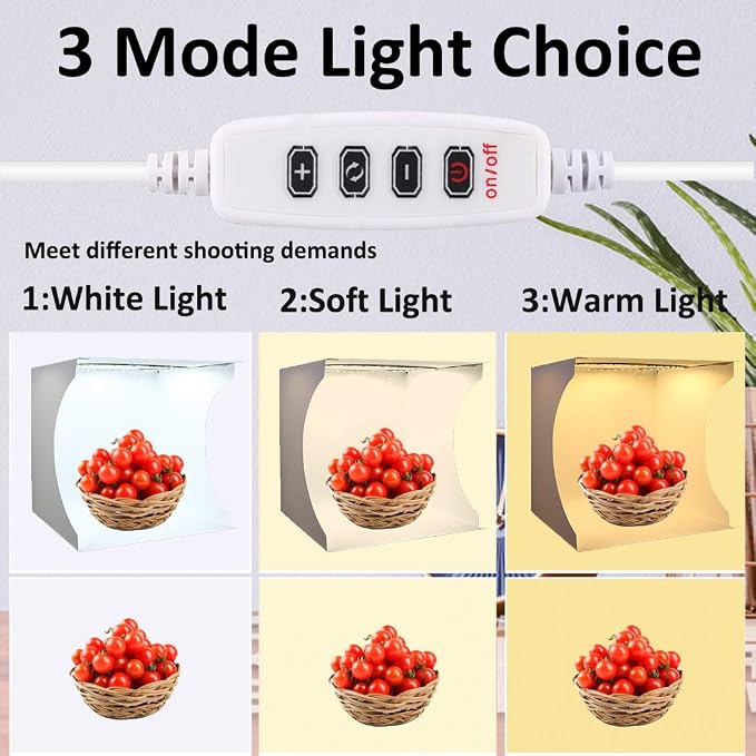 Photo Studio Light Box Kit 12x12 Inch, Folding Lightbox