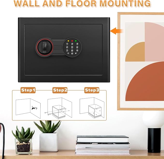 Small Safe for Home, 9.84"H Safe Box for College Dorm Room, Office & Home