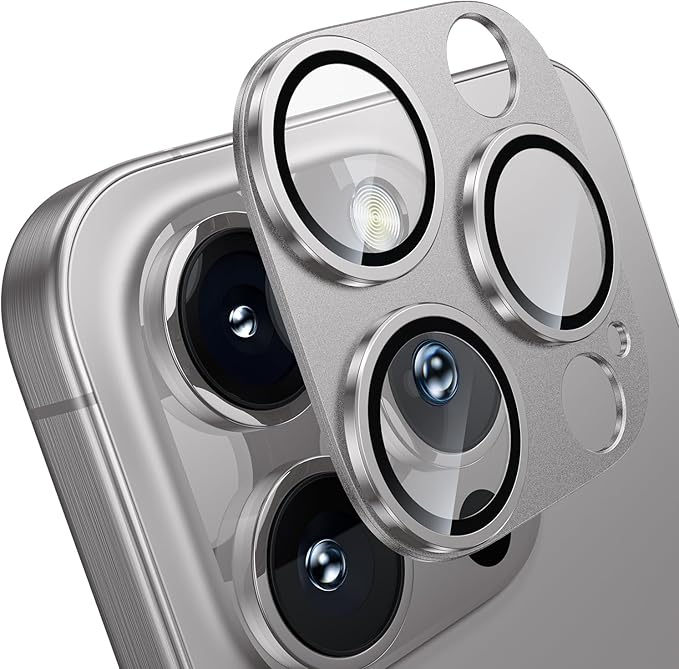 WSKEN for iPhone 16 Pro/iPhone 16 Pro Max Camera Lens Protector, Metal Aluminum