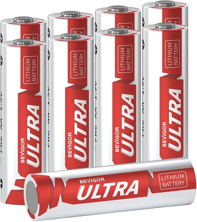 BEVIGOR Lithium AA Batteries 9-Pack, 1.5V 3500mAh Lithium Iron AA Battery