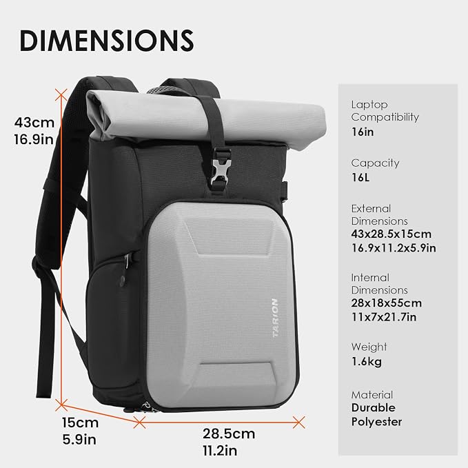 TARION Rolltop Camera Backpack