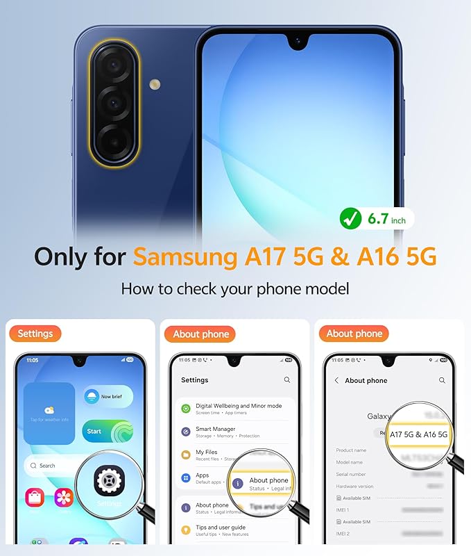 FNTCASE for Galaxy A17/A16 5G Phone Case: for Samsung A17 Cases Matte