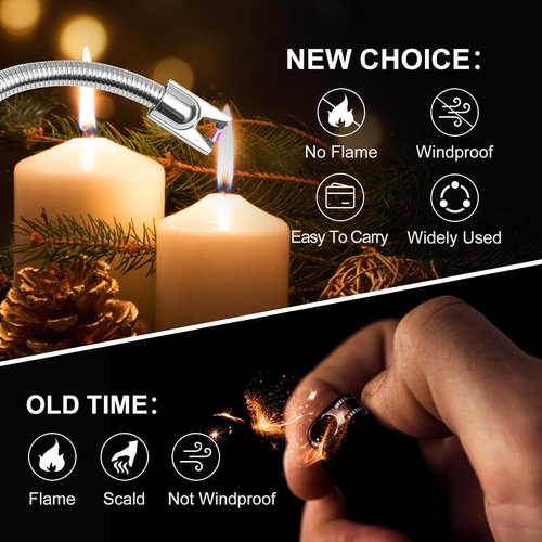 KTEBO Plasma Arc Electric Lighters - Rechargeable USB Long Reach for Candles & BBQ | Windproof Design - 2 Pack