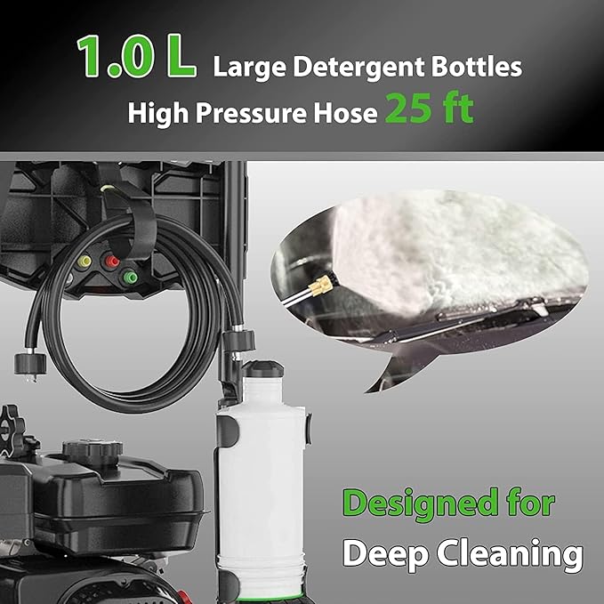 4200PSI Gas Pressure Washer 4.0GPM Gas Power Washer 212CC Gas Powered Washing Machine Commercial High Pressure Washer with 25ft Hose&5 Nozzles for Patio Garden Yard Vehicle,EPA/CARB/ETL (S36-4200PSI)