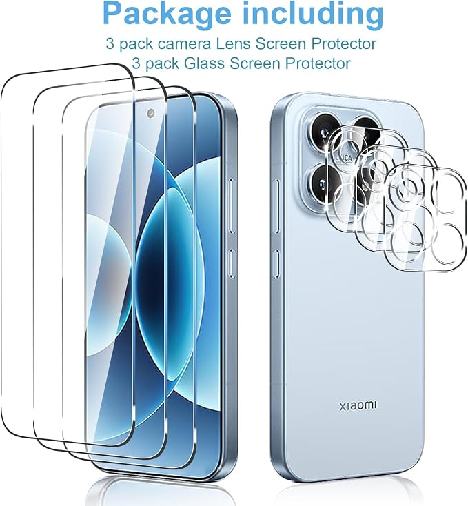 Anoowkoa 3 Pack for Xiaomi 17 Screen Protector + Xiaomi 17 Camera Lens Tempered