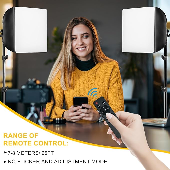 MOUNTDOG Softbox Lighting Kit, 2X 16'' x 16'' Photography Softbox Lighting