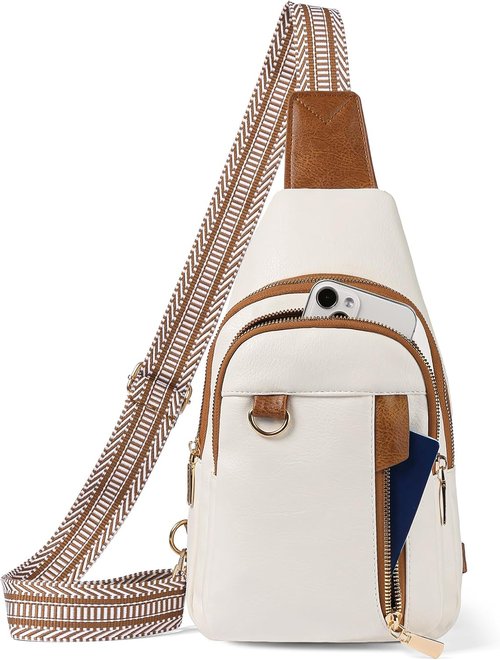 GAEKEAO Sling Bag - Stylish Vegan Leather Crossbody Fanny Pack for Travel | Versatile Chest Bag