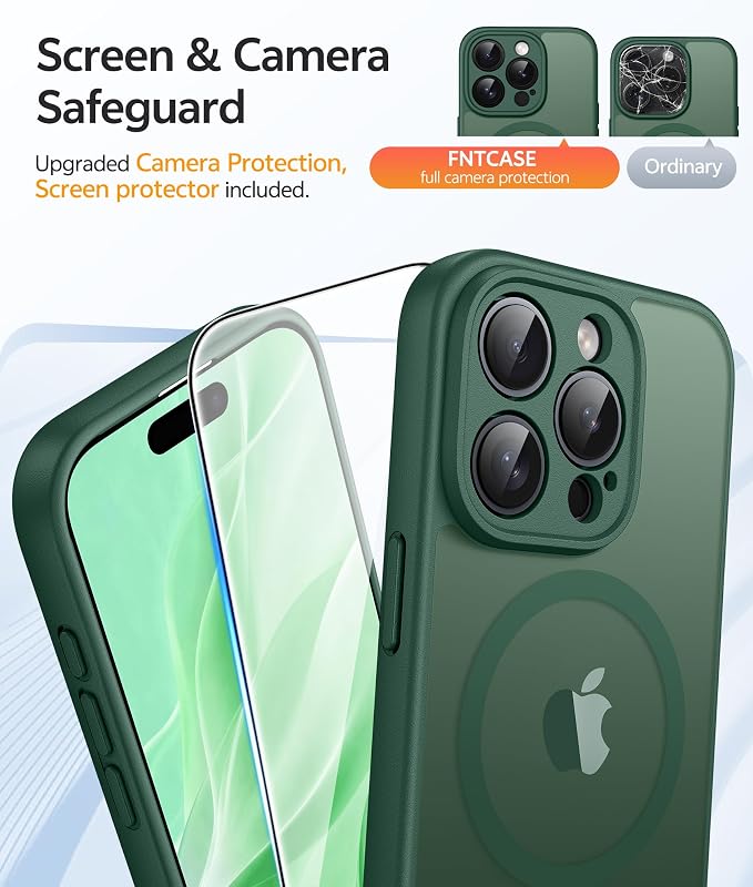 FNTCASE for iPhone 15 Pro Case: Translucent Matte Cases