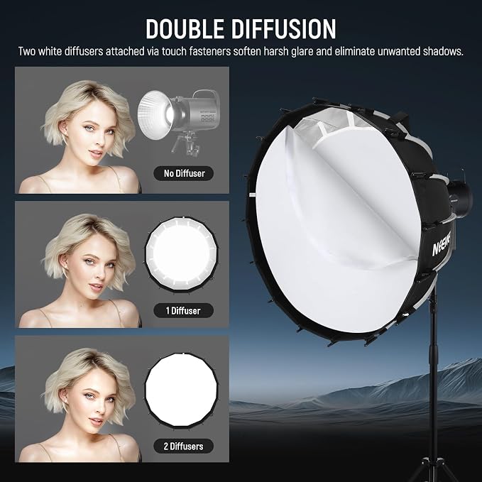 NEEWER Parabolic Softbox Kit, 35.4" Bowens Mount Soft Box