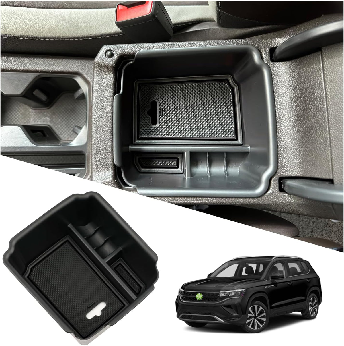 Ruiya 2026 Taos Center Console Organizer for VW Taos 2026 Accessories ABS Material Armrest Console Organizer Compatible with (2022-2026) VW Taos & (2018-2024) VW Tiguan
