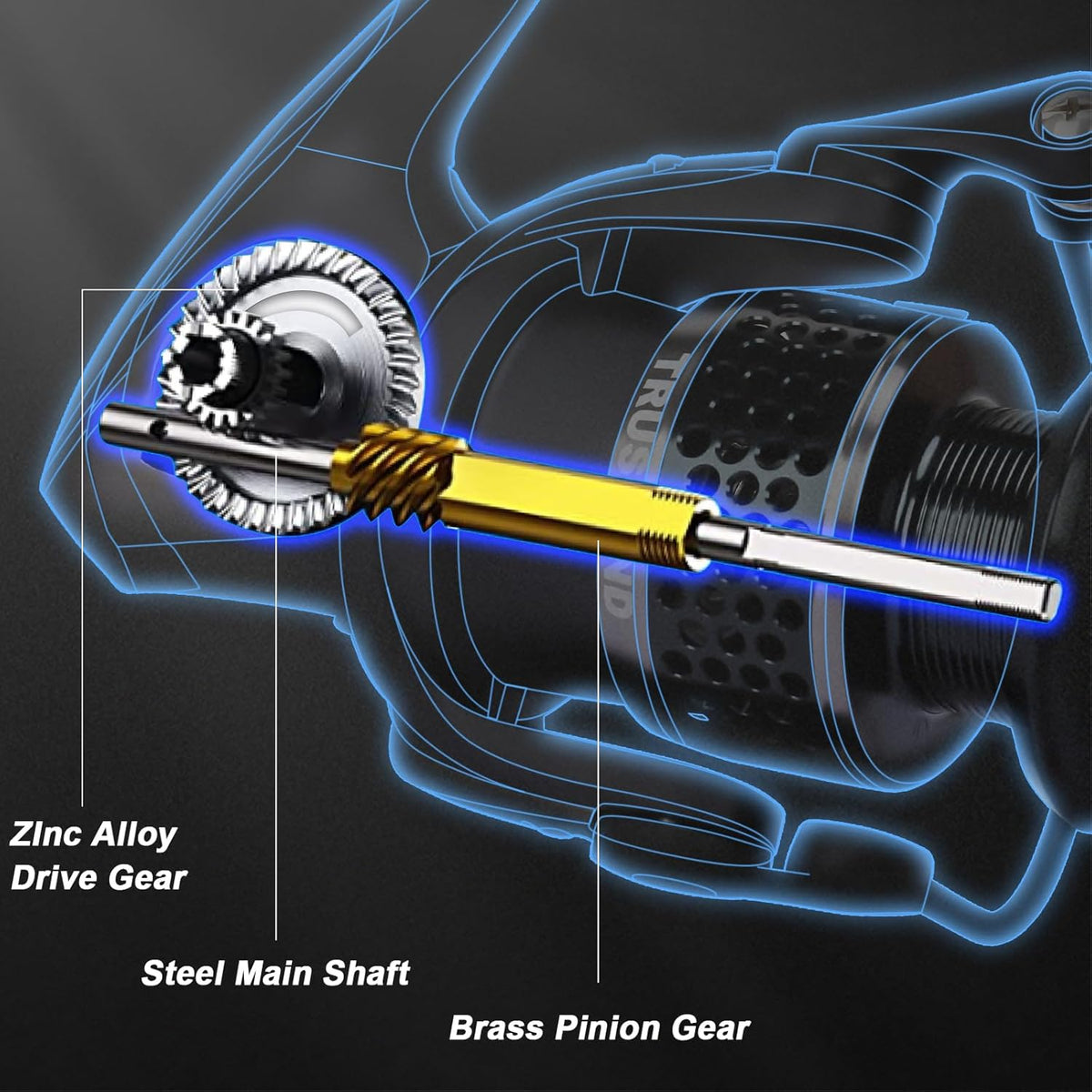 TRUSCEND Spinning Fishing Reel - Ultra-Light Aviation Metal Body for High Speed & Stability | Durable Saltwater & Freshwater Gear