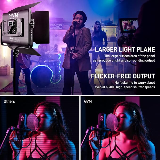 GVM RGB LED Video Light with Lighting Kits, 680RS 50W Led Panel Light with
