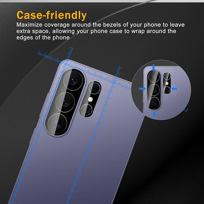 3 Pack Camera Lens Protector for Samsung Galaxy S26 Ultra, Tempered Glass