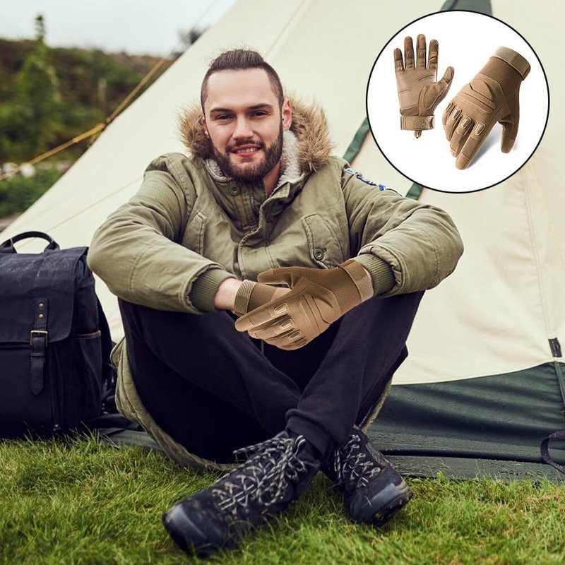 Surakey Tactical Shooting Hard Knuckle Gloves for Men Woman with Touchscreen Fingers Knuckle Protection for Outdoor Work Shooting Motorcycle Cycling Hunting (Black M)