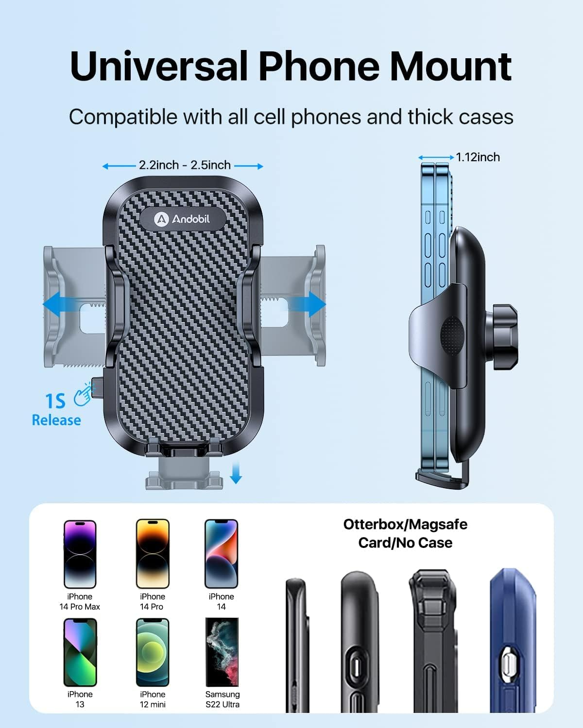 Danmus® Upgraded Car Cup Holder Phone Mount with Extendable Base, [15-in Adjustable Long Gooseneck] [Military-Grade] Car Truck Mount Compatible with iPhone 16 15 14 13 Pro Max Samsung S25 All
