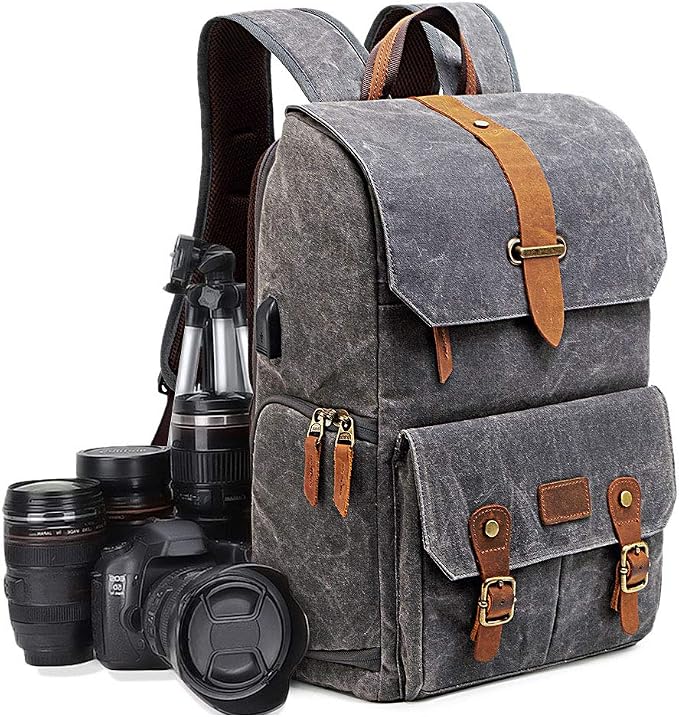 UBAYMAX Camera Backpack, DSLR SLR Waterproof Canvas Camera Bags Rucksack 15.6