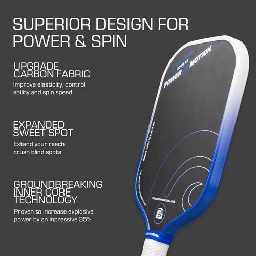 CYCLOTRON ZOOM001 Pickleball Paddle - 16.5” Elongated Shape - CFC Surface - 16mm - 5.5” Grip, Includes a Paddle Cover