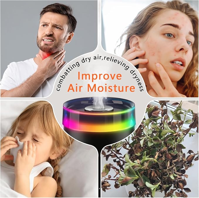 Humidifiers for Bedroom Home,3L Top Fill Cool Mist Humidifier for Baby Nursery,Essential Oil Diffuser for Large Room,3 in 1 Quiet Ultrasonic Humidifier for,Office,Plant,Nursery,BPA FREE(Black)