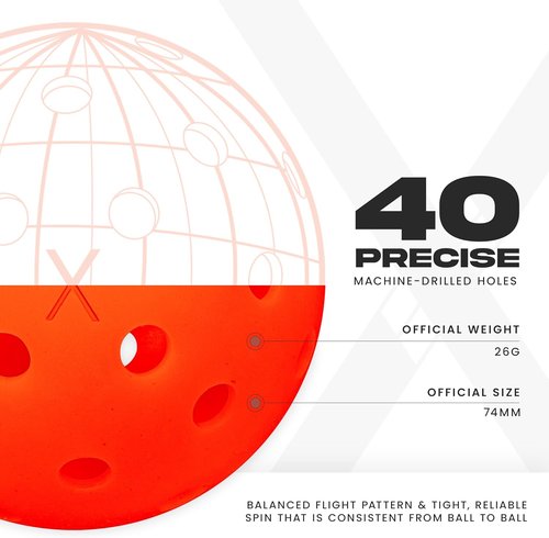 Franklin Sports X-40 Outdoor Pickleballs - Official USA Pickleball & APP Tour Regulation Size