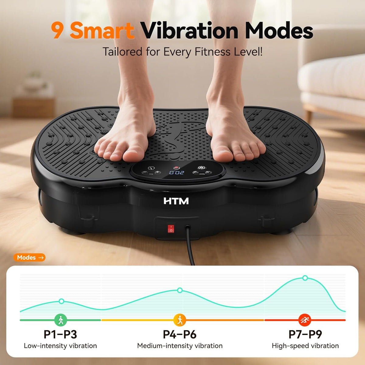 Skiennix Vibration Plate Exercise Machine - Whole Body Shake Plate for Weight Loss | 300 Lbs Capacity, 120-Speed, 9 Workout Modes