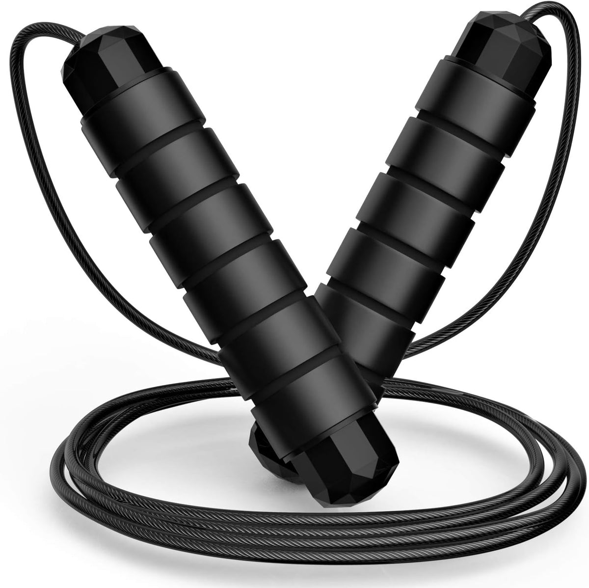 Skiennix Tangle-Free Jump Rope - Adjustable Steel Cable with Foam Handles for Home Gym Fitness