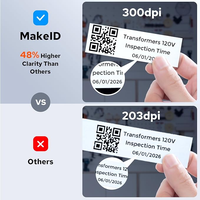 Makeid P31S Portable Industrial Label Printer, Mobile/PC Software. Comes