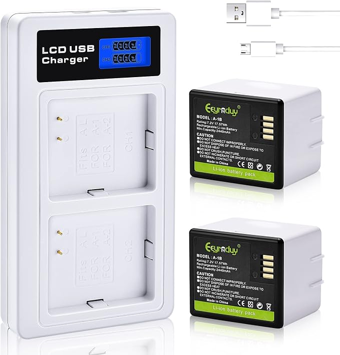 2- Pack Batteries and Charger for arlo Pro, Pro 2 Camera, 2440mAh Rechargeable