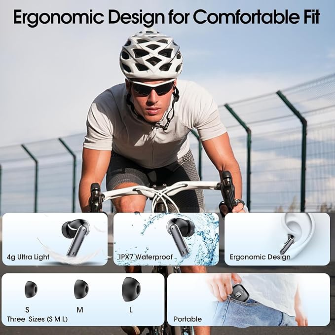 Ai Translation Earbuds Real Time, 3-in-1 Buletooth 5.3 Translator Earbuds