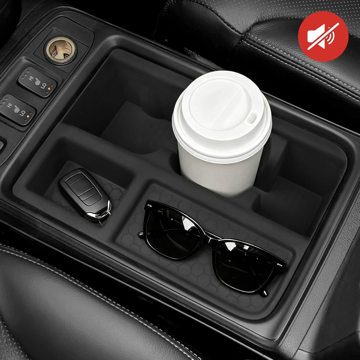 Hellet Car Cup Holder Compatible with Honda 2015 2016 CRV Accessories Silicone Material OEM Style Inserts Center Console Organizer