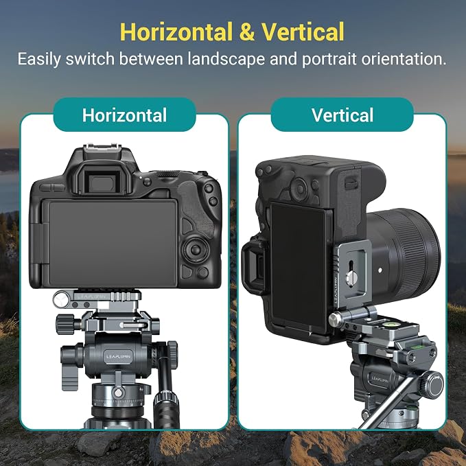 Foldable DSLR Camera L Bracket，Lightweight Camera L Bracket Vertical Horizontal