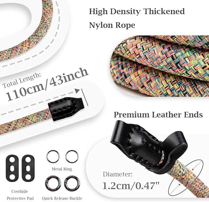 VOVMOEYA Nylon Braided Camera Rope Strap, Camera Neck Shoulder Strap
