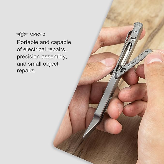 OKNIFE Opry Multitool EDC Titanium Pry Bar Set, Bottle Opener, Nail Puller with Hex Wrench, Screw and Pocket Clip