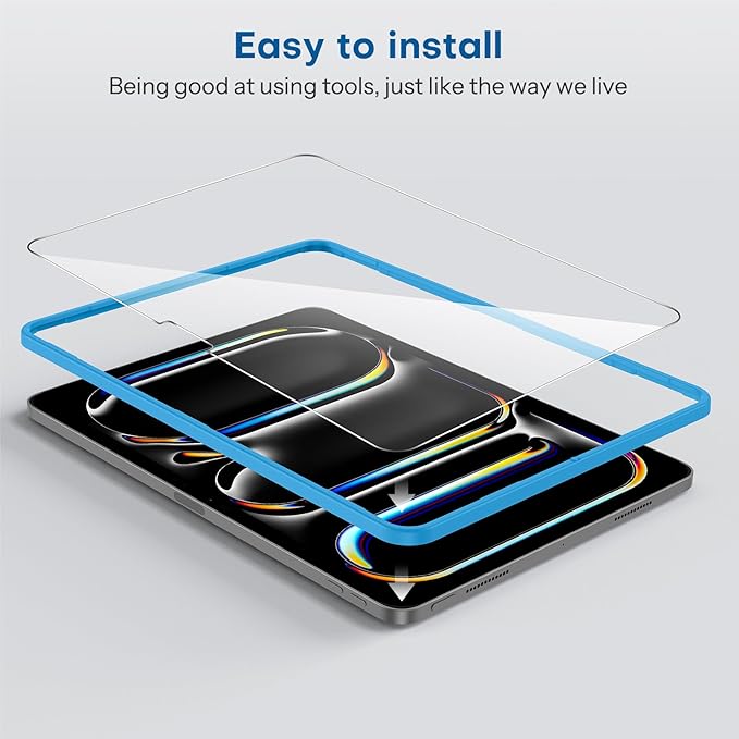 SPARIN Screen Protector for iPad Pro 11 Inch 2025/2024 M5 M4, 2 Pack Tempered