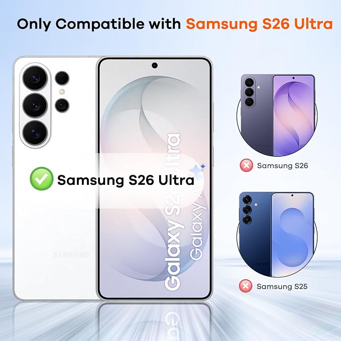 3+3 Pack for Samsung Galaxy Galaxy S26 Ultra Privacy Screen Protector & Phone